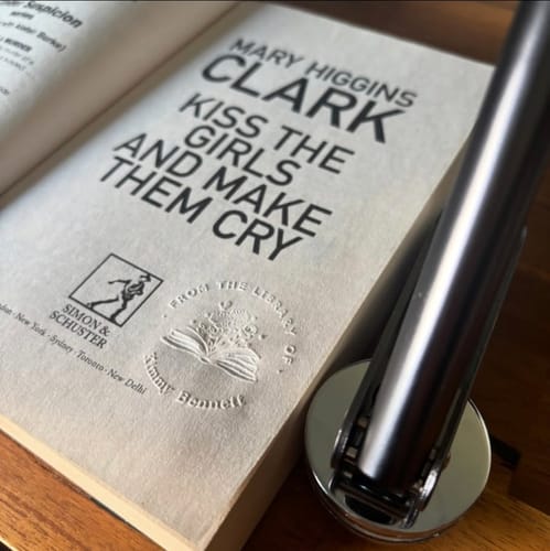 Elegant ex libris design on custom book embosser tool
